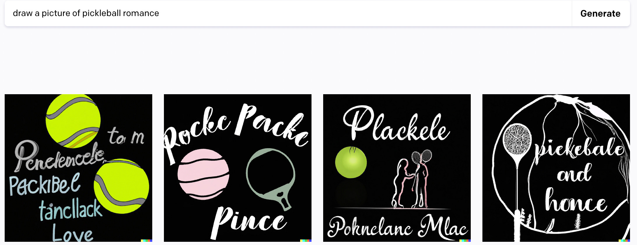 AI tries to illustrate pickleball romance