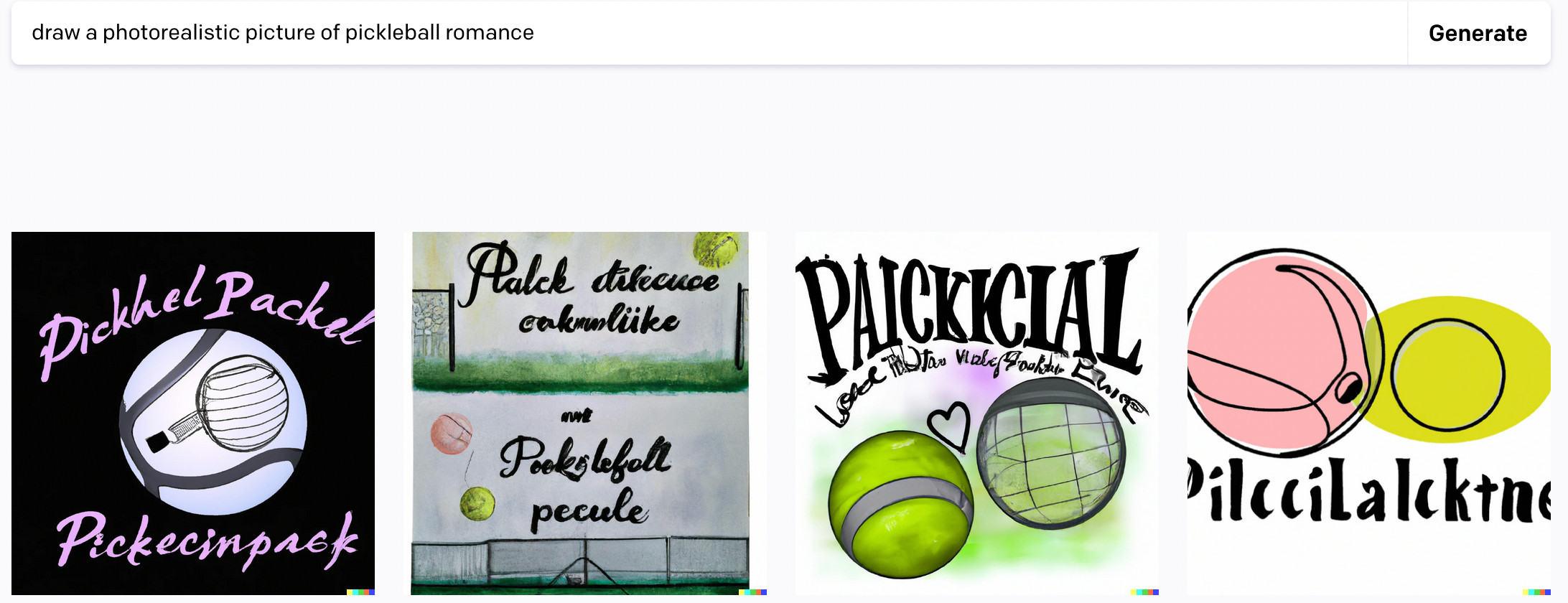 AI tries to illustrate pickleball romance